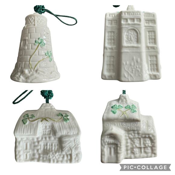 NWB Vintage Irish Belleek Porcelain Christmas ornament Clegga Boathouse in Box - Picture 9 of 14